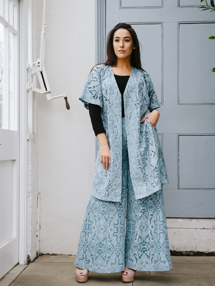 BLOOM '23 Co-ord Set Powder Blue Cape with Pockets