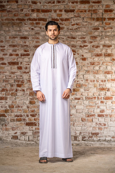 Classic White Thobe (Jubba) with Zipper 2022 | Slim Fit Thobe + Regular Fit | Modern Islamic Clothing | Designer Thobe