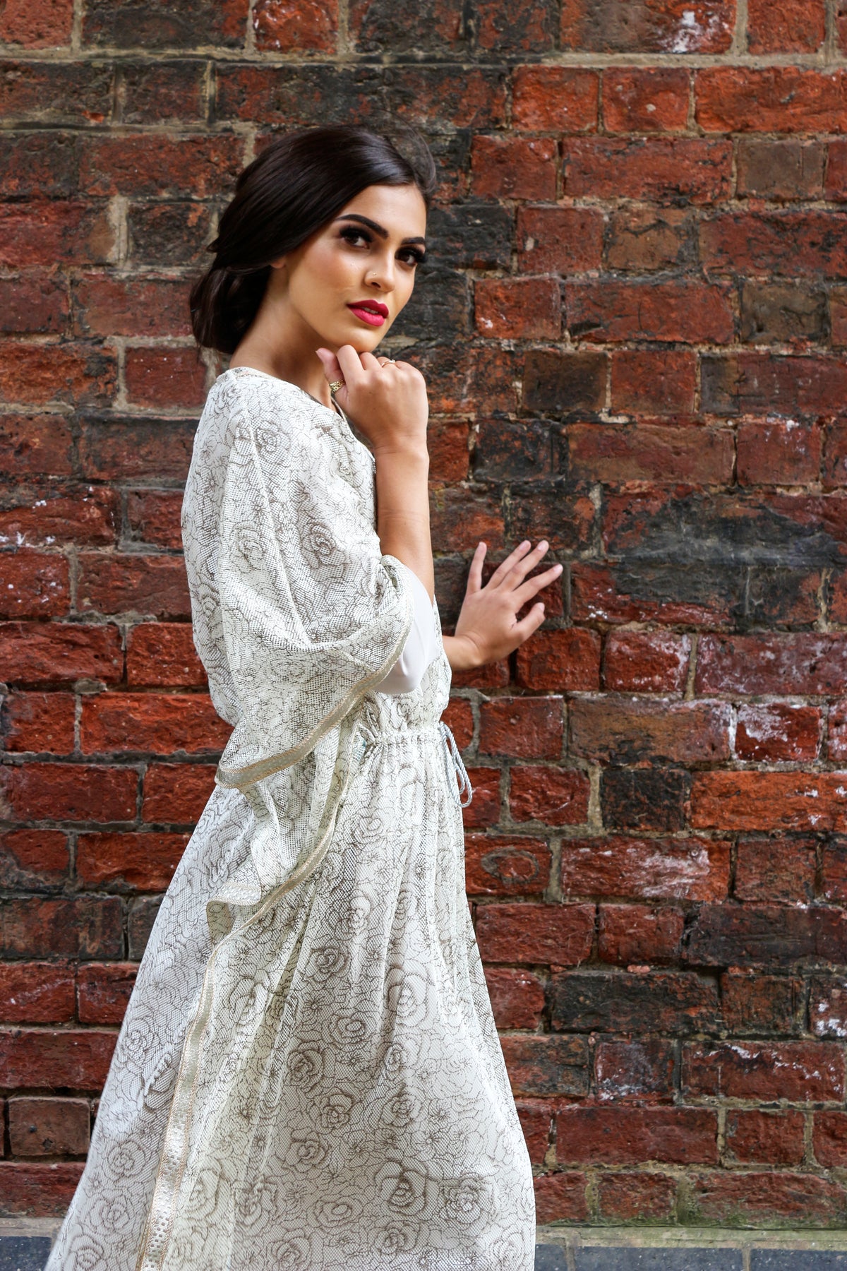 Pre-Fall Ecru White Lace Kaftan | Long Modest Lace Kaftan Dress Chenille Boutique - DESIGNER FASHION HOUSE Pre-Fall Ecru White Lace Kaftan | Long Modest Lace Kaftan Dress Chenille Boutique - DESIGNER FASHION HOUSE